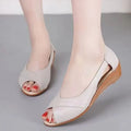 Women's peep toe sandals with fish mouth design and adjustable ankle buckle in three colour options