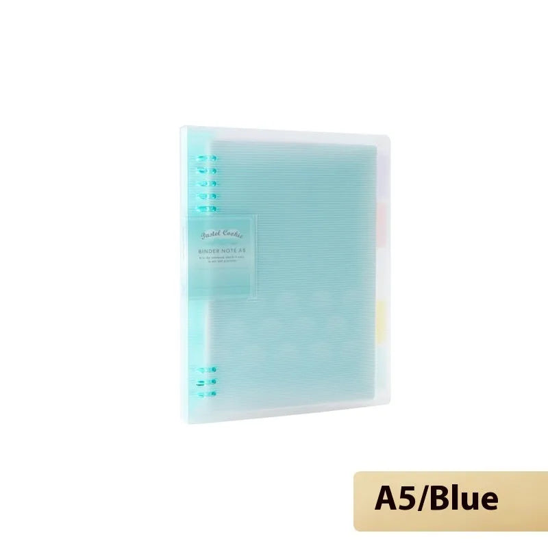Refillable spiral notebook in A5 and B5 sizes with colourful PP cover options