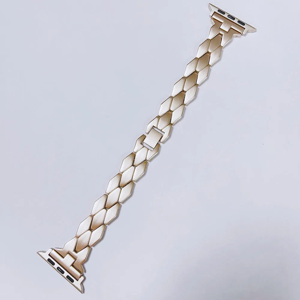 Creative stainless steel diamond solid metal strap for Apple Watch in black colour