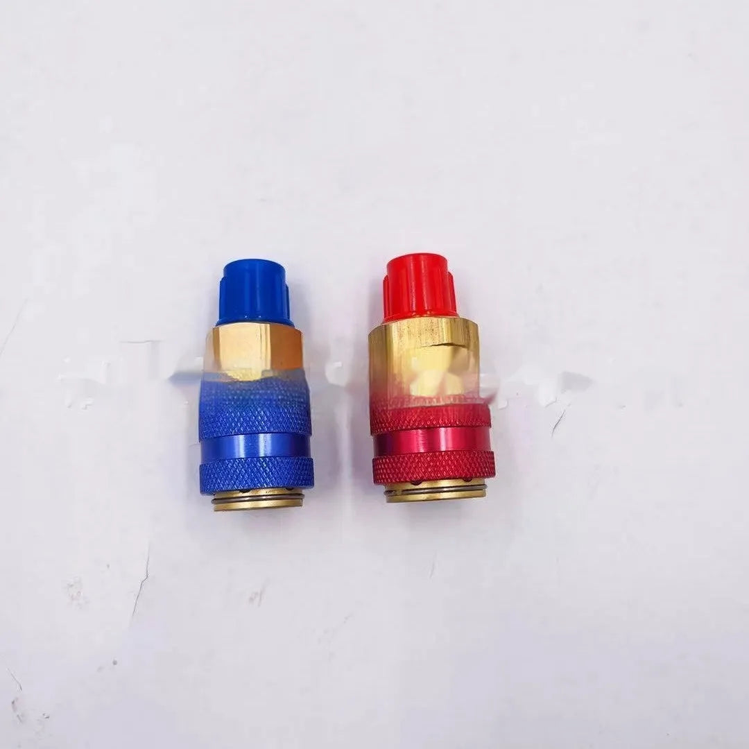 134 Quick Connector QC-12 Snow Plug Straight copper golden yellow 2-piece set for automotive pneumatic repair