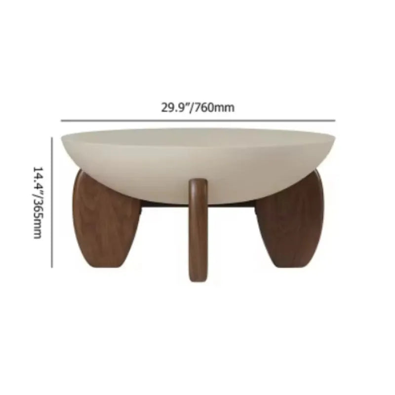 White solid wood coffee table with adjustable legs and storage compartment.