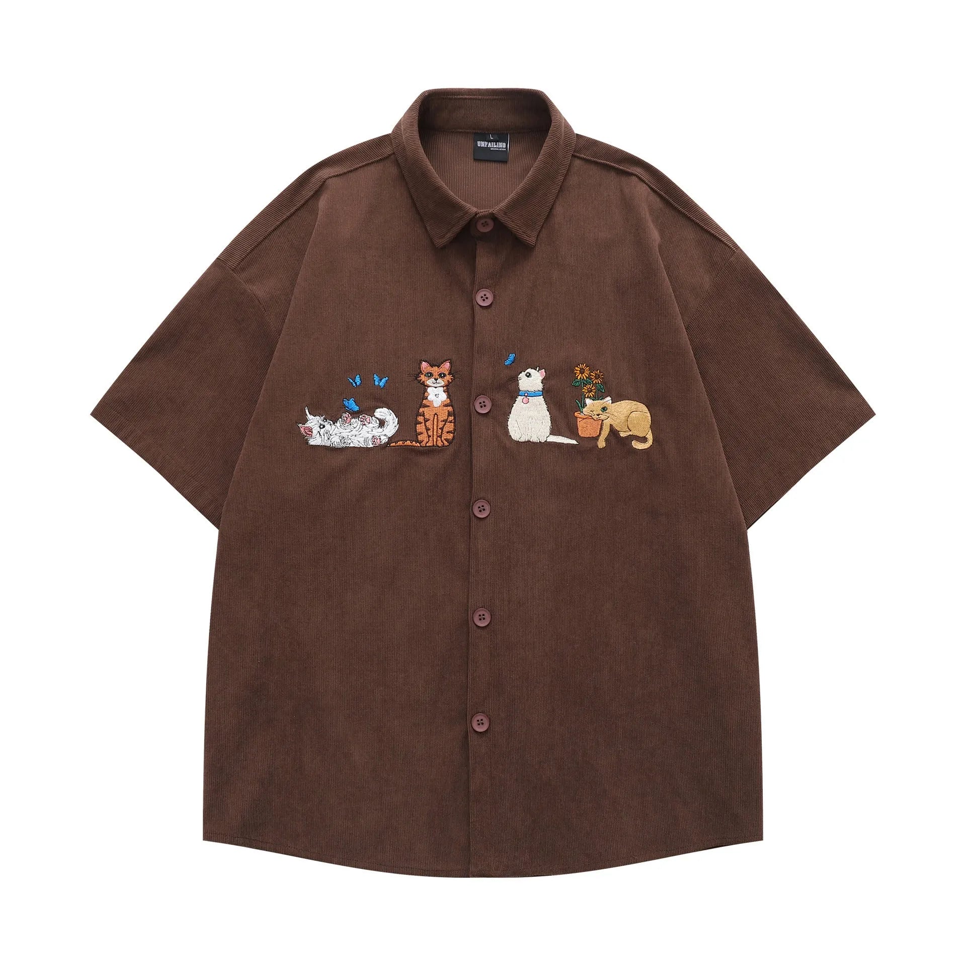 Fashion brand loose couple cardigan in apricot with cartoon embroidery, polyester fibre, Asian sizing M L XL