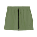 Men's thin polyester basketball shorts in grey, black, apricot, or green colours with elastic waistband