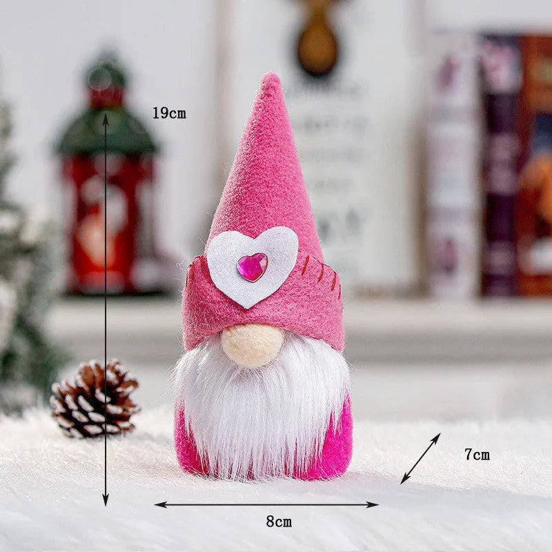 Peach heart-shaped cloth cotton plush toy with plain pattern, semi-manual craft, for gifting