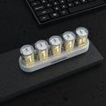 RGB Luminotron digital desktop clock with LED colour display in black, white or wood grain finish
