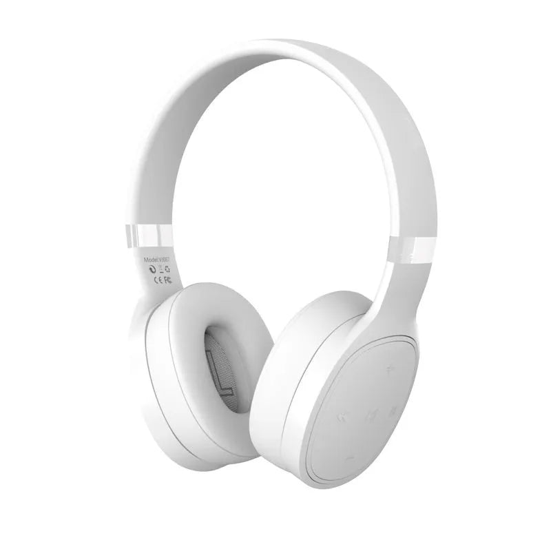 Folding wireless Bluetooth sports headphones in black, showing the collapsed design for portability.
