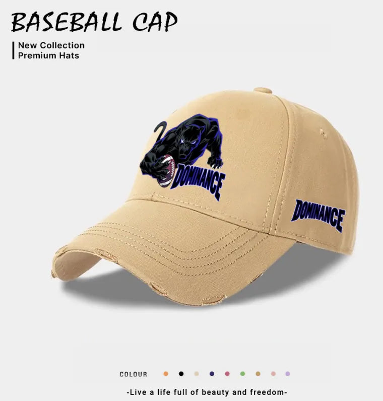 Men's casual baseball cap in beige made from polyester with European and American style