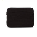 Black and white cotton cloth hand-held clutch bag for anti-seismic tablet protection.