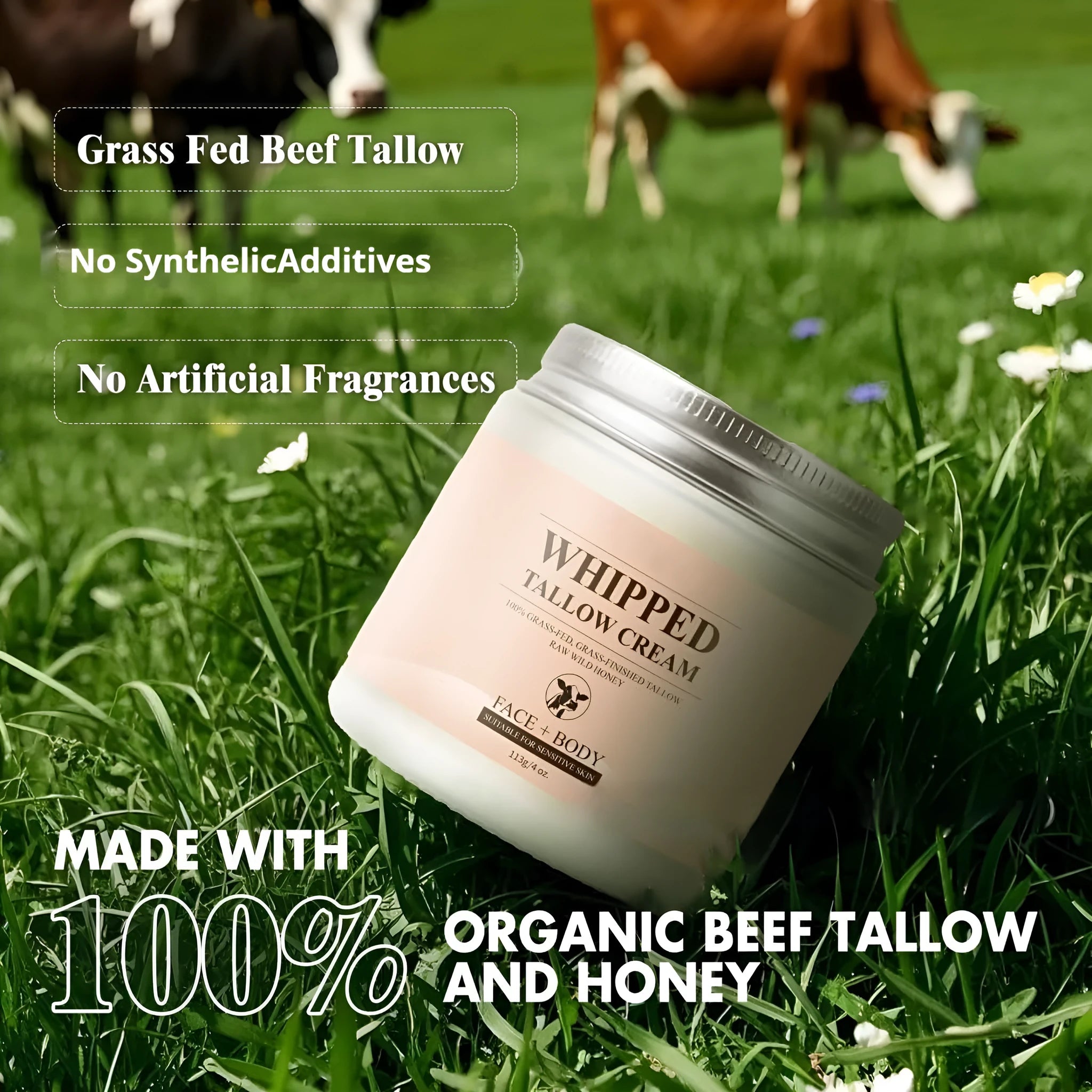 113g butter cream facial moisturiser jar for dry skin relief