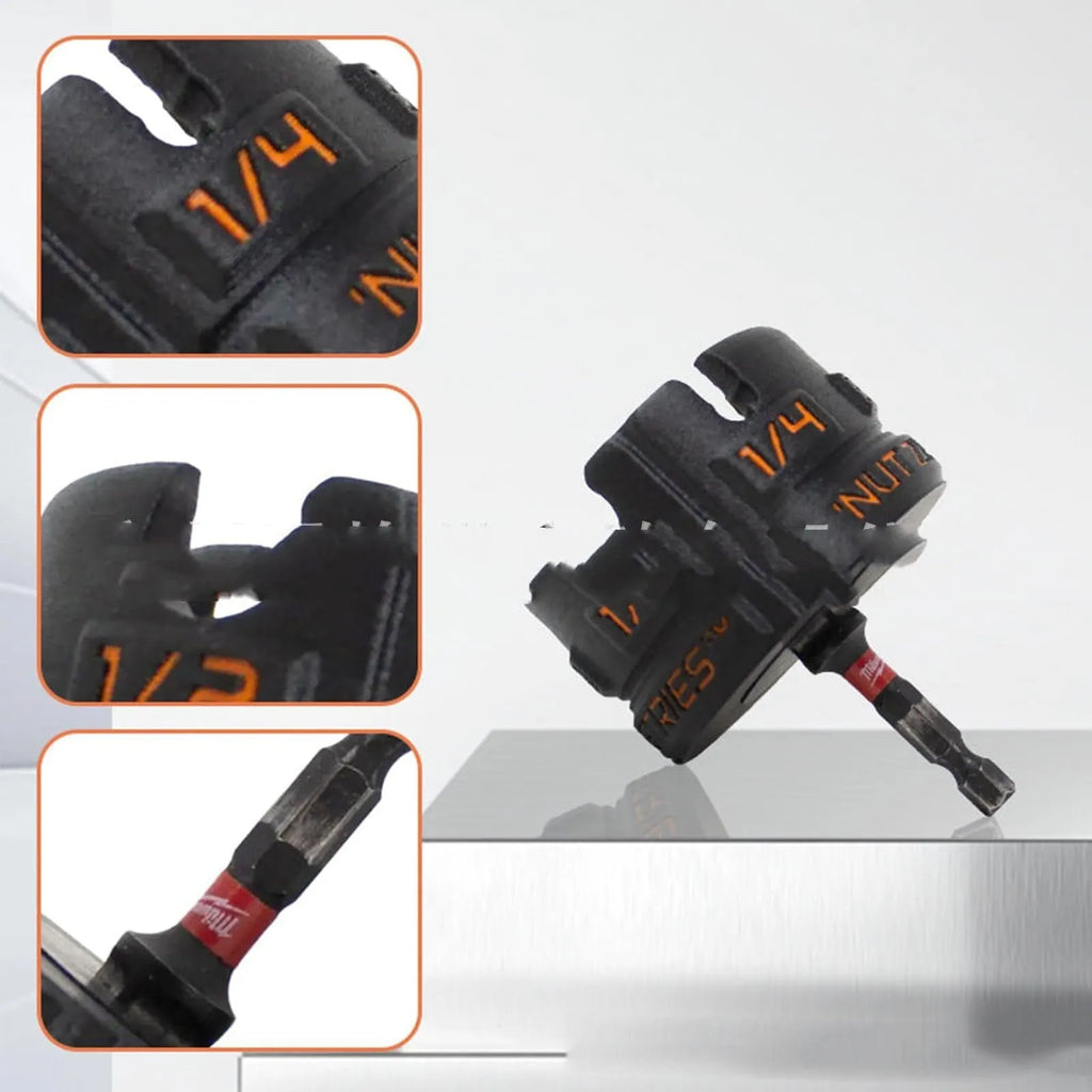Plastic nut removal bolt extractor tool, single drill accessory for quick removal of nuts and bolts