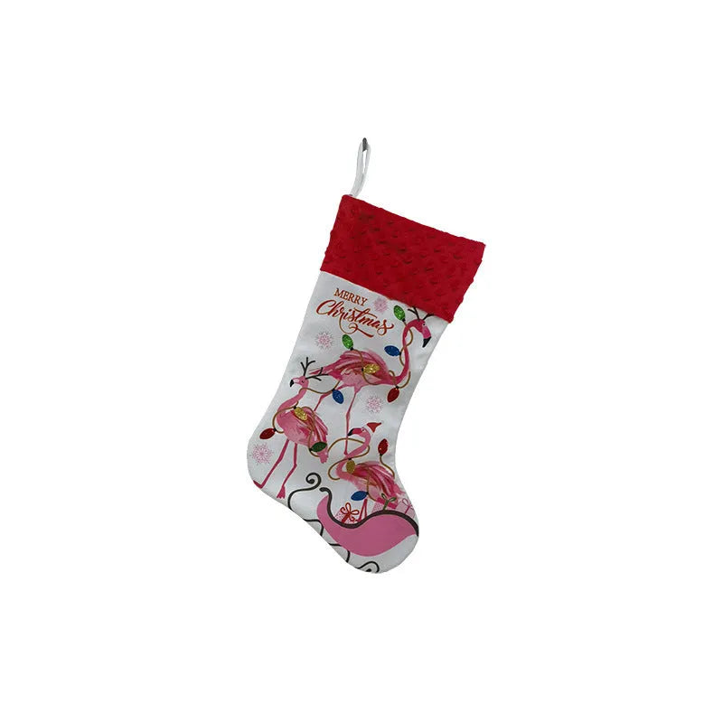 Cloth Christmas stocking decoration pendant in American style measuring 46x28cm