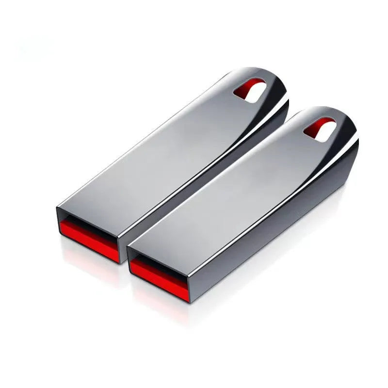 Metal USB flash drive with large capacity options from 32GB to 2TB and USB 2.0 interface