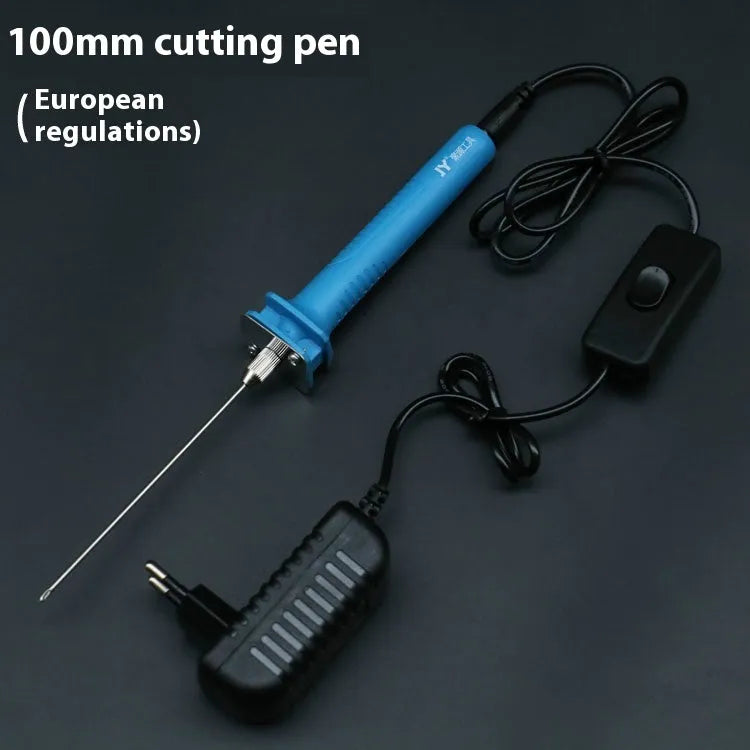 Blue plastic handle electric heating cutter pen for foam polystyrene cutting with power adapter