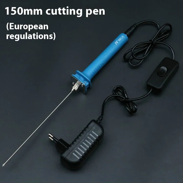 Blue plastic handle electric heating cutter pen for foam polystyrene cutting with power adapter