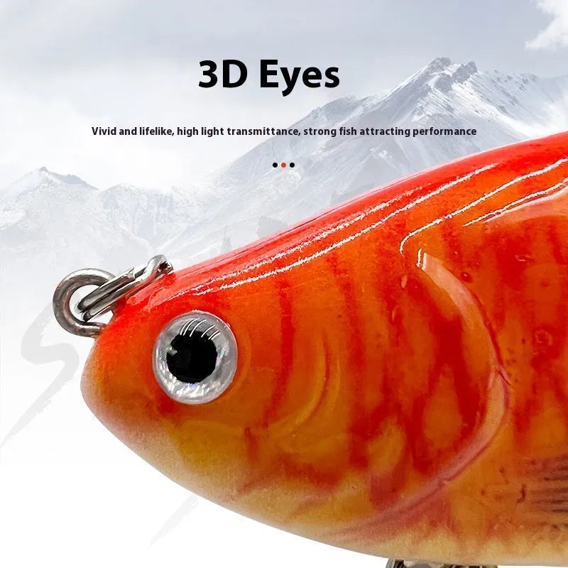 Multi-section tossing submerged simulation bait 5 pack in multi-colour metal plastic fishing lures