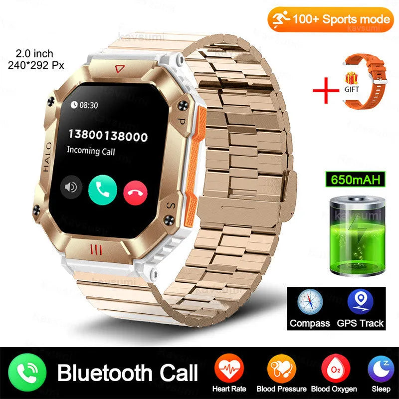 Android smart watch for women with GPS, Bluetooth calling, on wrist with resin dial and titanium case.