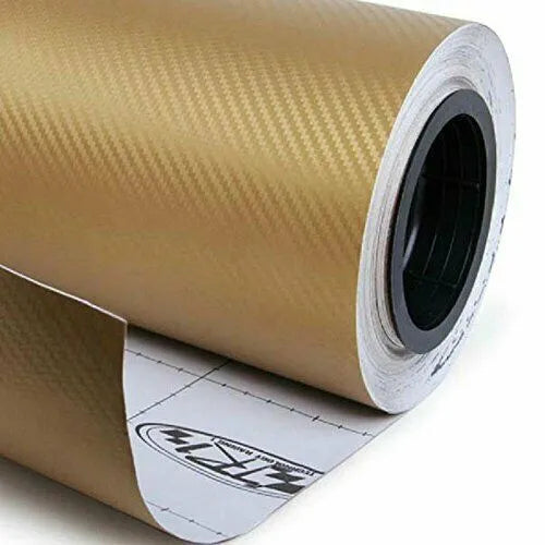 3D carbon fibre sticker roll for car decoration in multiple colours showing textured pattern