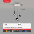 High-grade empty chandelier rotating staircase long chandelier glass ceiling lamp 3 heads shiny black