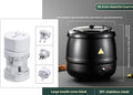 Black stainless steel 10-litre insulation pot with large mouth cover and adapter plug