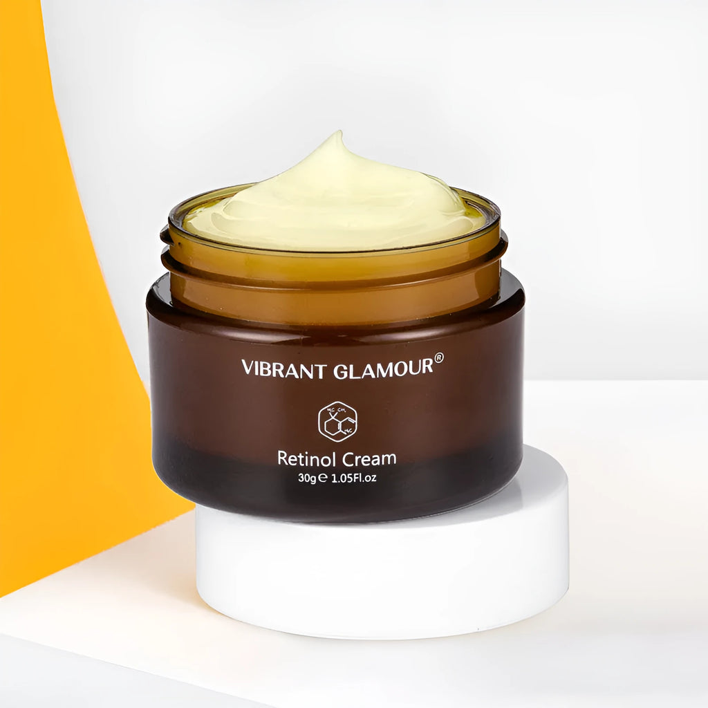 30ml bottle of retinol facial serum for reducing dry lines and fine lines.