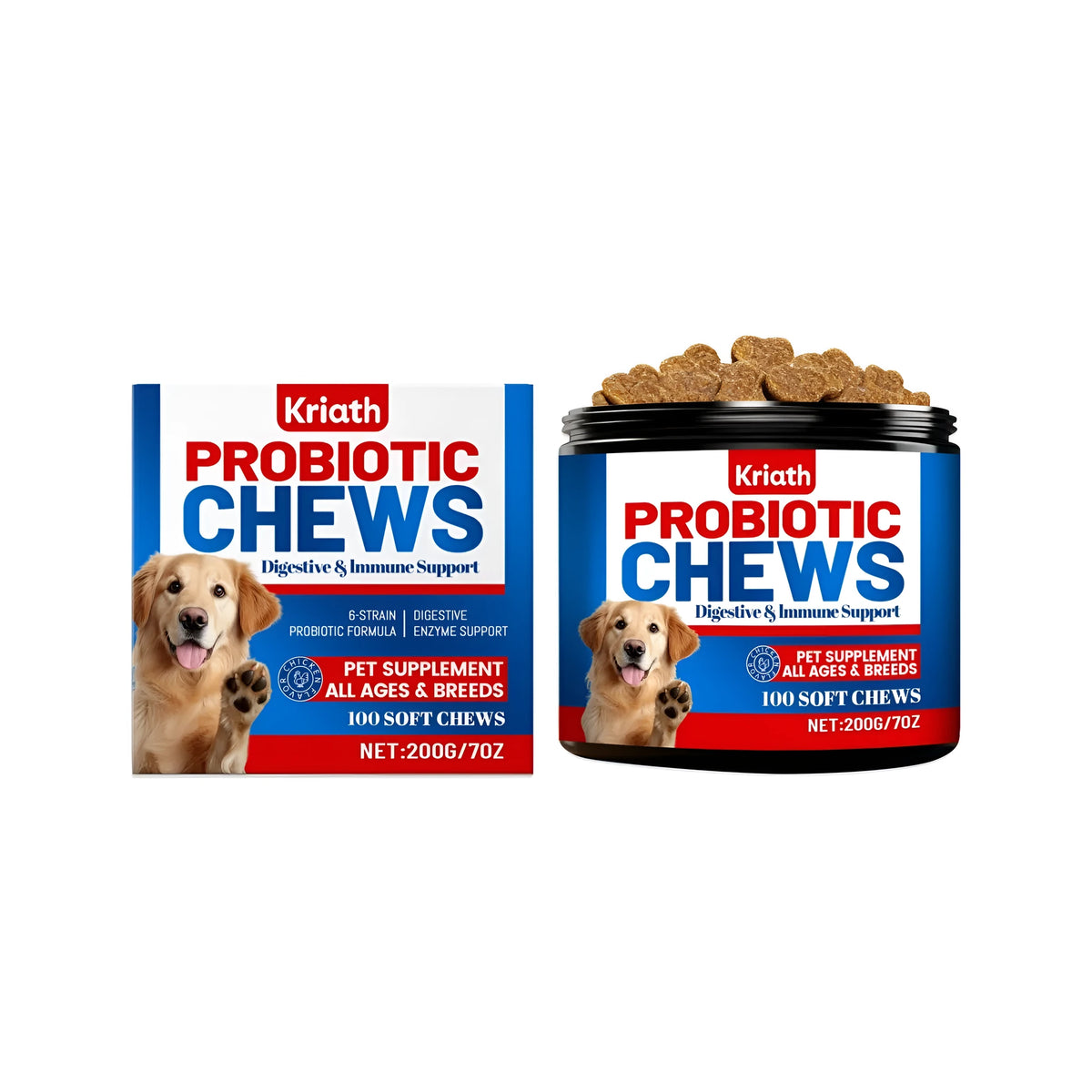 Dog Probiotic Soft Granules 200g pack chicken and beef flavoured supplement