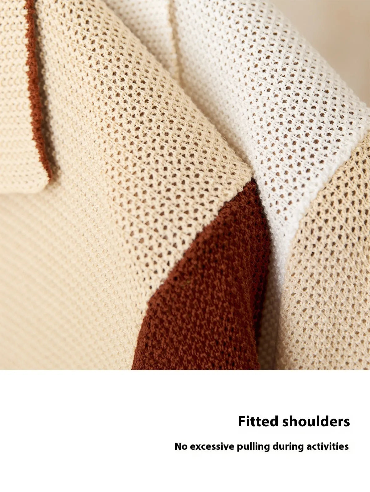 Beige women's short-sleeved lapel cardigan made from a thin cotton and linen knit fabric.