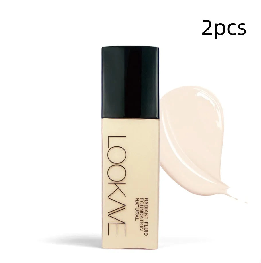 LOOKAVE matte liquid foundation bottle in 21c size with shade options LK63C-01 to LK63C-06