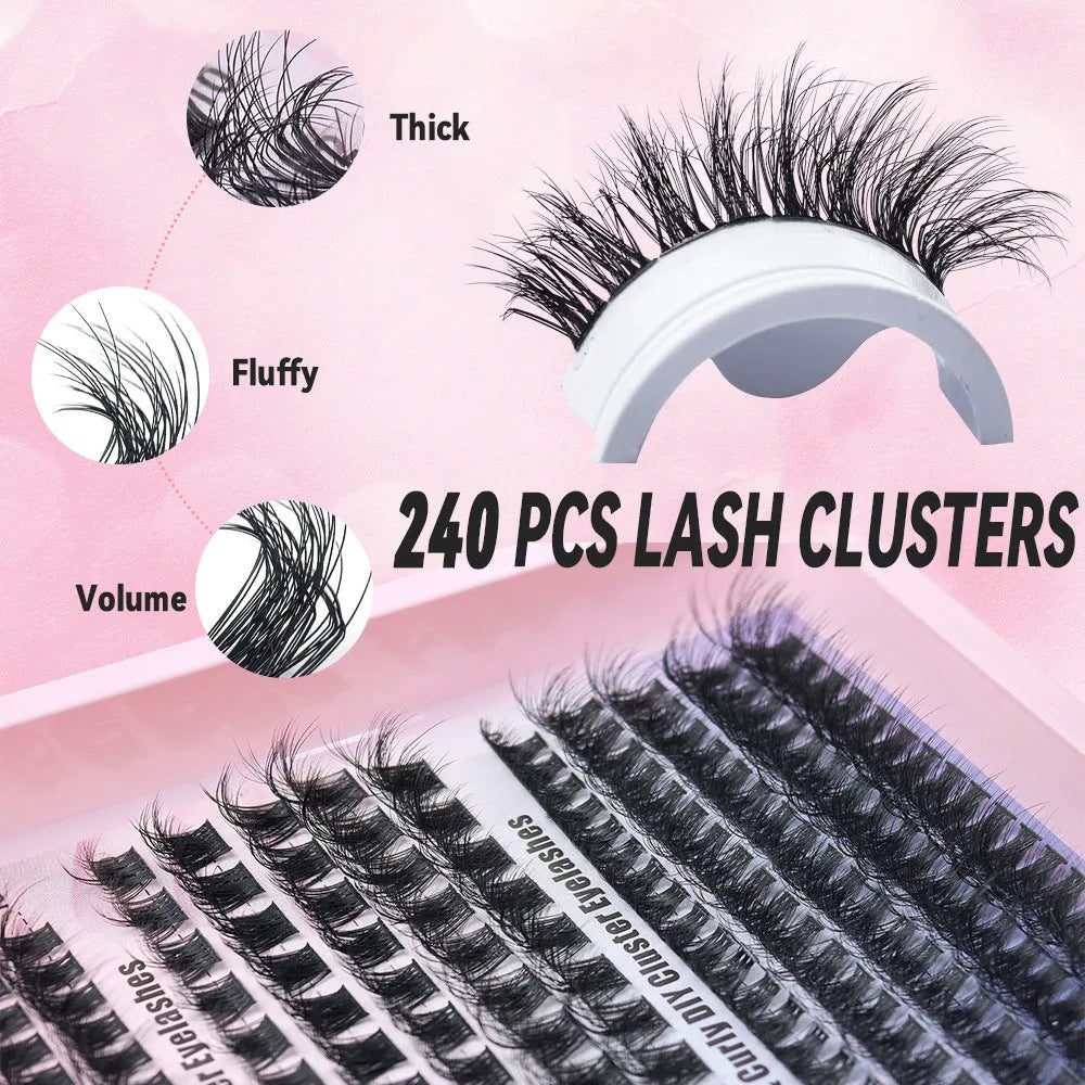 Mixed messy false eyelash set in high imitation material with large capacity storage box