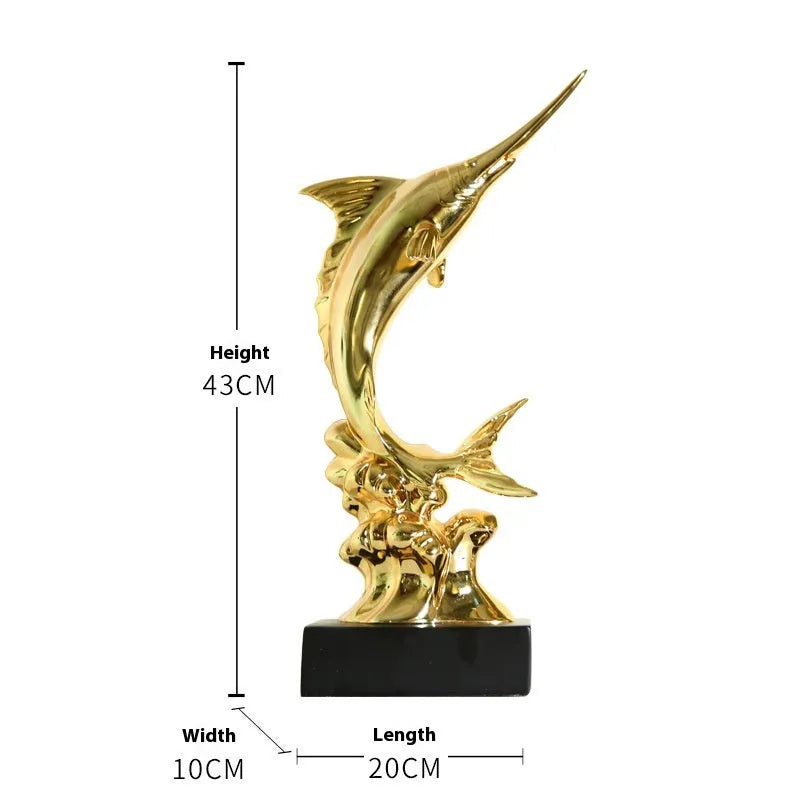 European style swordfish decorative craft ornament in plastic and resin materials