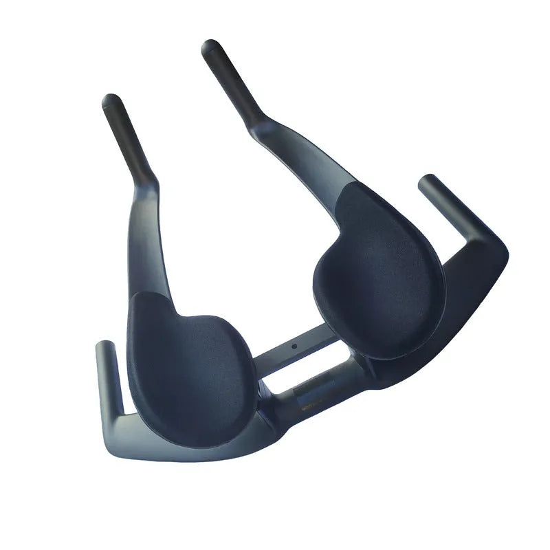 Matte black carbon fibre TT handlebar for time trial and triathlon bikes on a road bicycle.