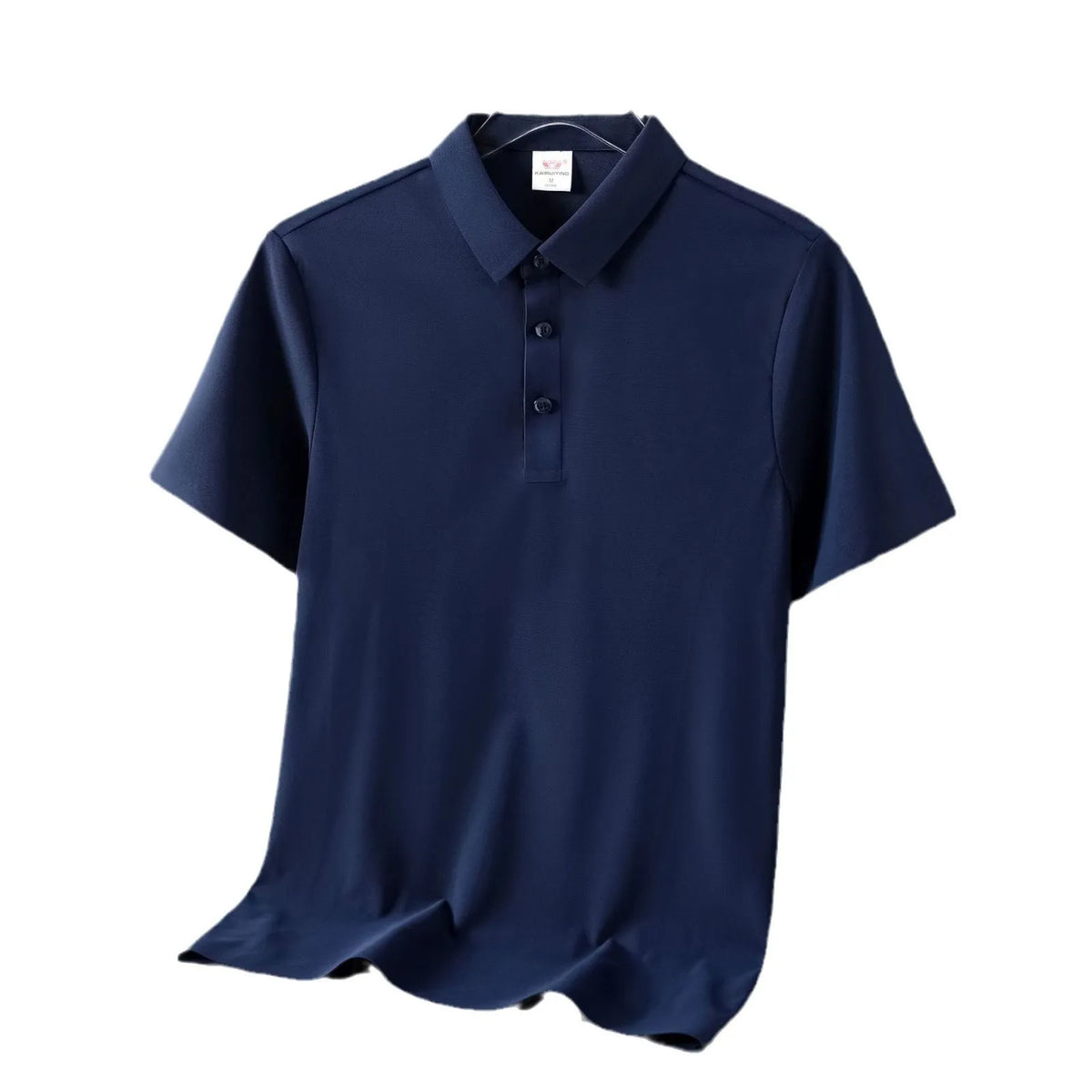 Ice silk seamless cool short sleeve polo for men in solid colour with loose fit