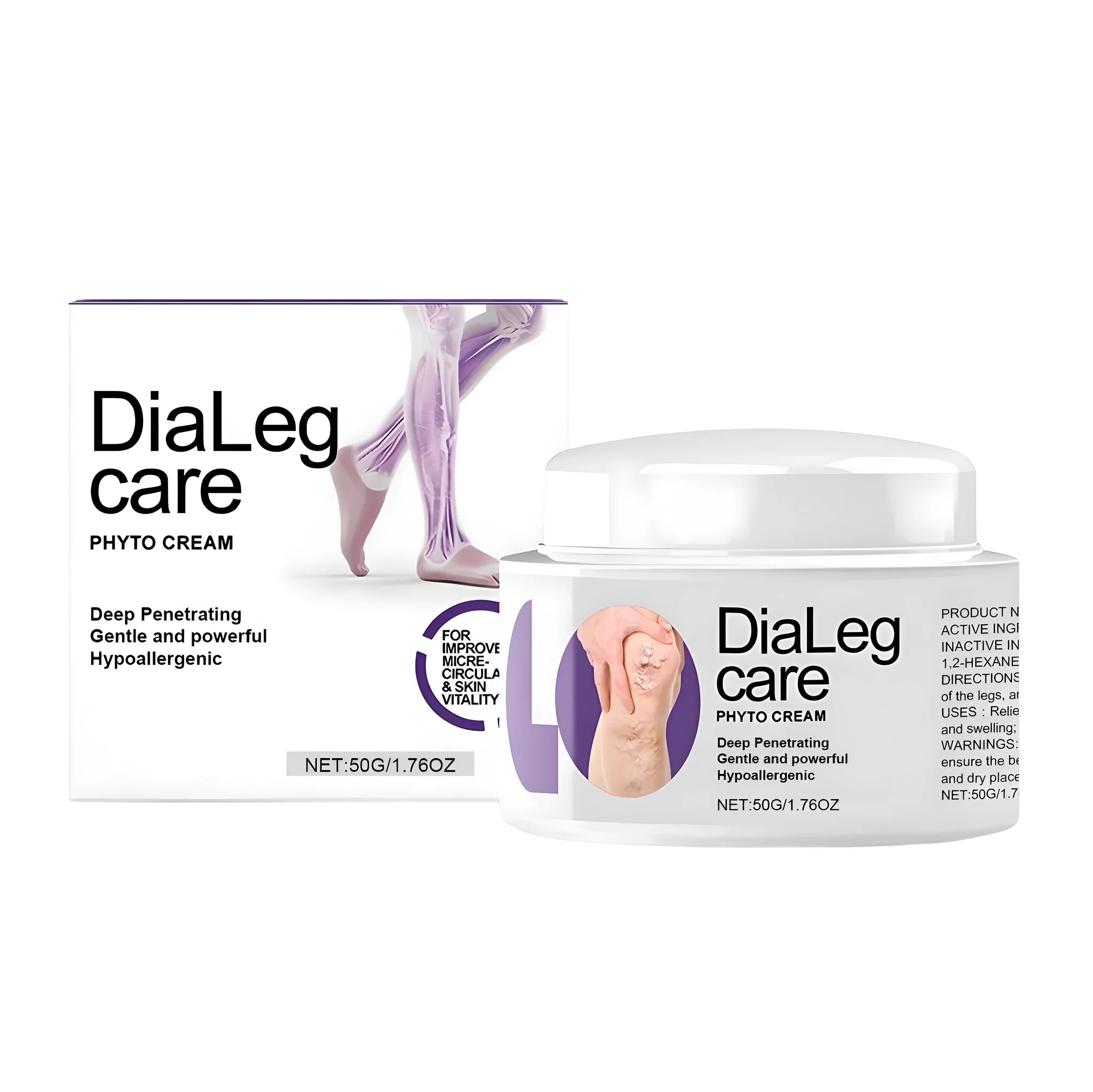 50g tube of varicose vein cream with mint and shea butter for leg care application