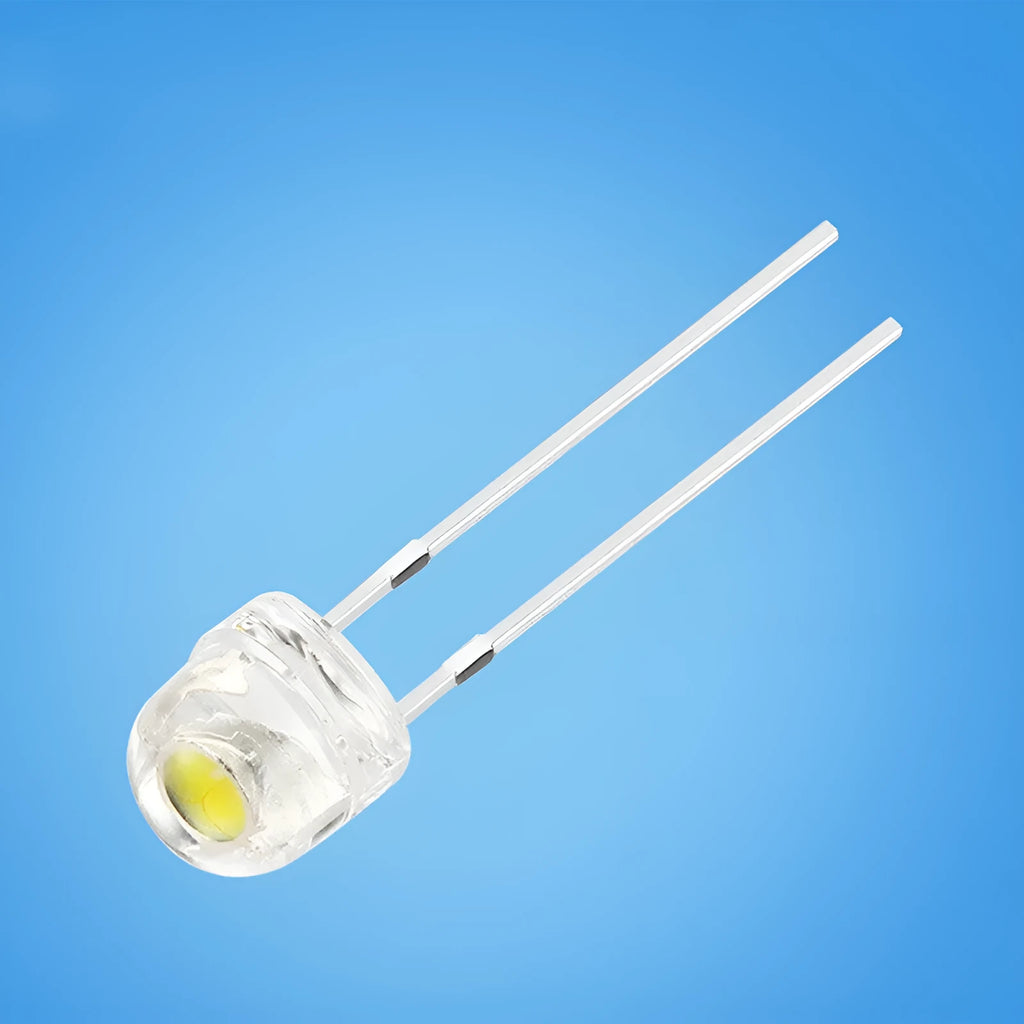 F5 straw hat white light LED lamp bead with 120 degree luminous angle and CRI 70-80