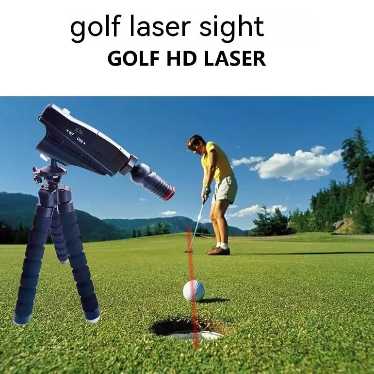 Golf putter laser aiming instrument with optional zipper case and tripod stand