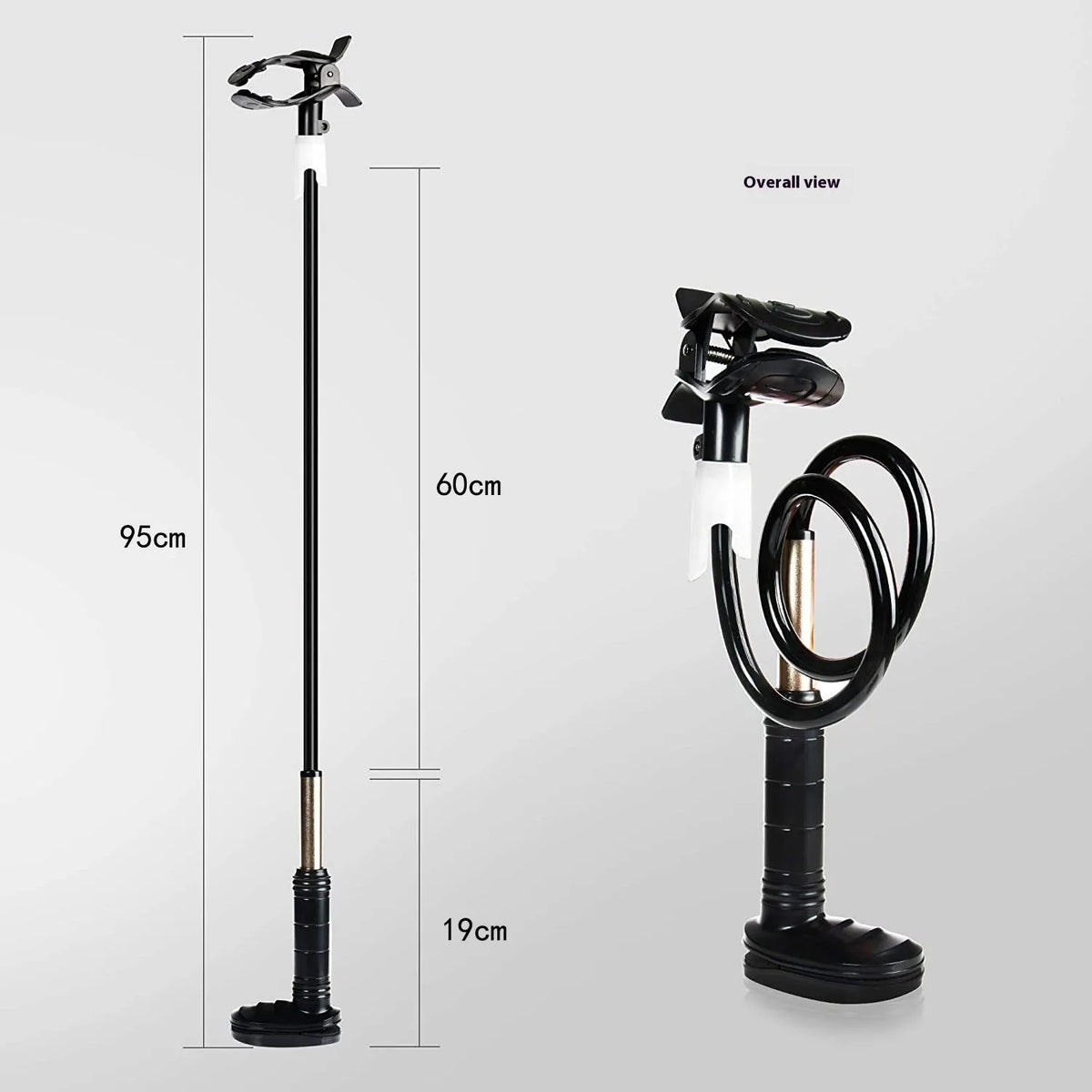 Universal ventilator hose bracket in aluminium alloy and ABS, shown in black or white for portable air conditioner exhaust hose