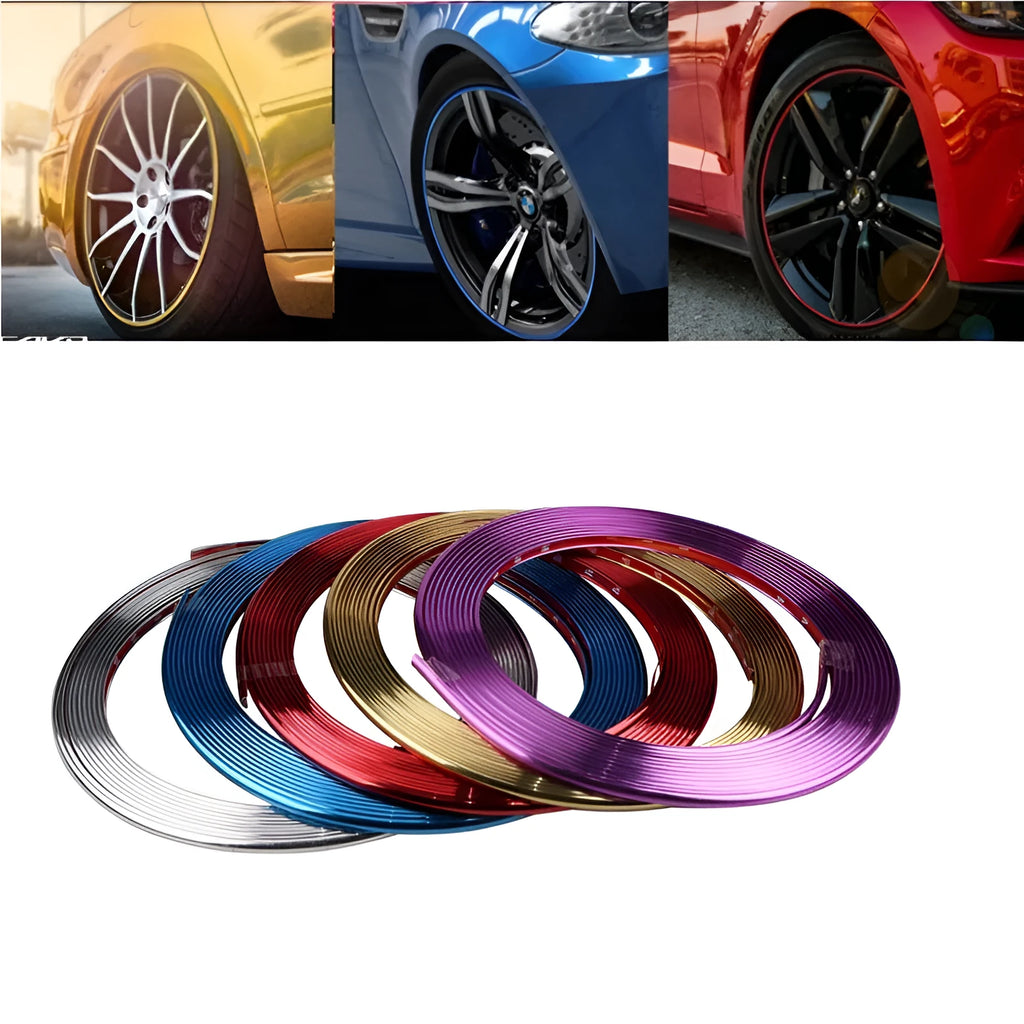 Electroplated purple PVC wheel hub trim circle guard for car wheel protection and decoration