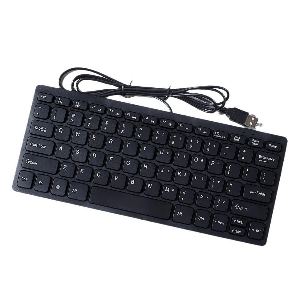 USB wired mini computer keyboard in black, white, pink, or blue colours with noiseless keys