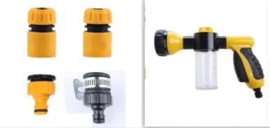Green high-pressure foam spray gun with adjustable nozzle for car washing and garden watering