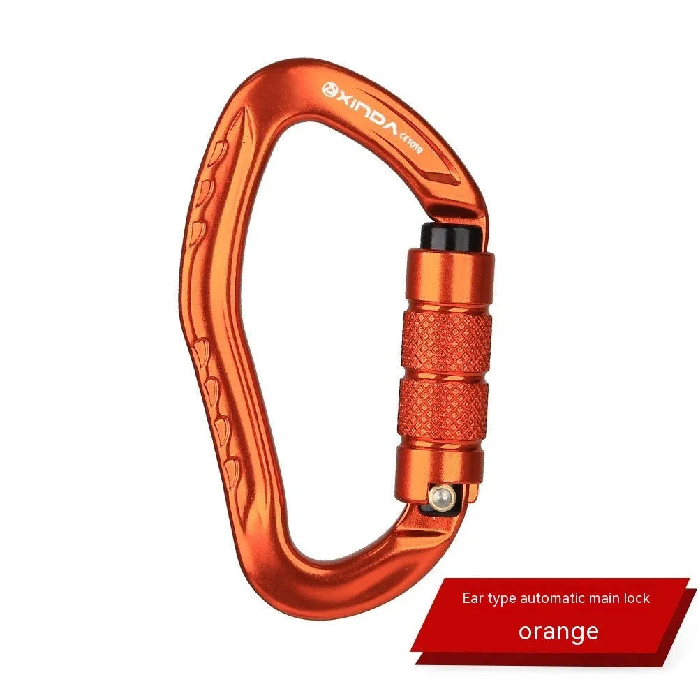 Automatic locking climbing carabiner with screw gate in five colour options