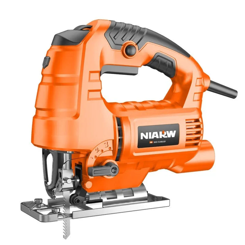 Electric scroll saw 600W single speed household handheld woodworking saw for PVC wood metal cutting with five blades in paper box