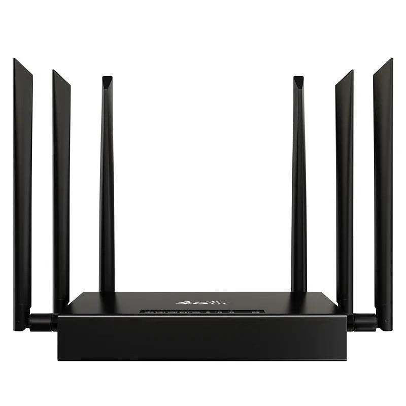 Industrial iron box 4G router with removable sucker antenna measuring 29.5 x 25 cm