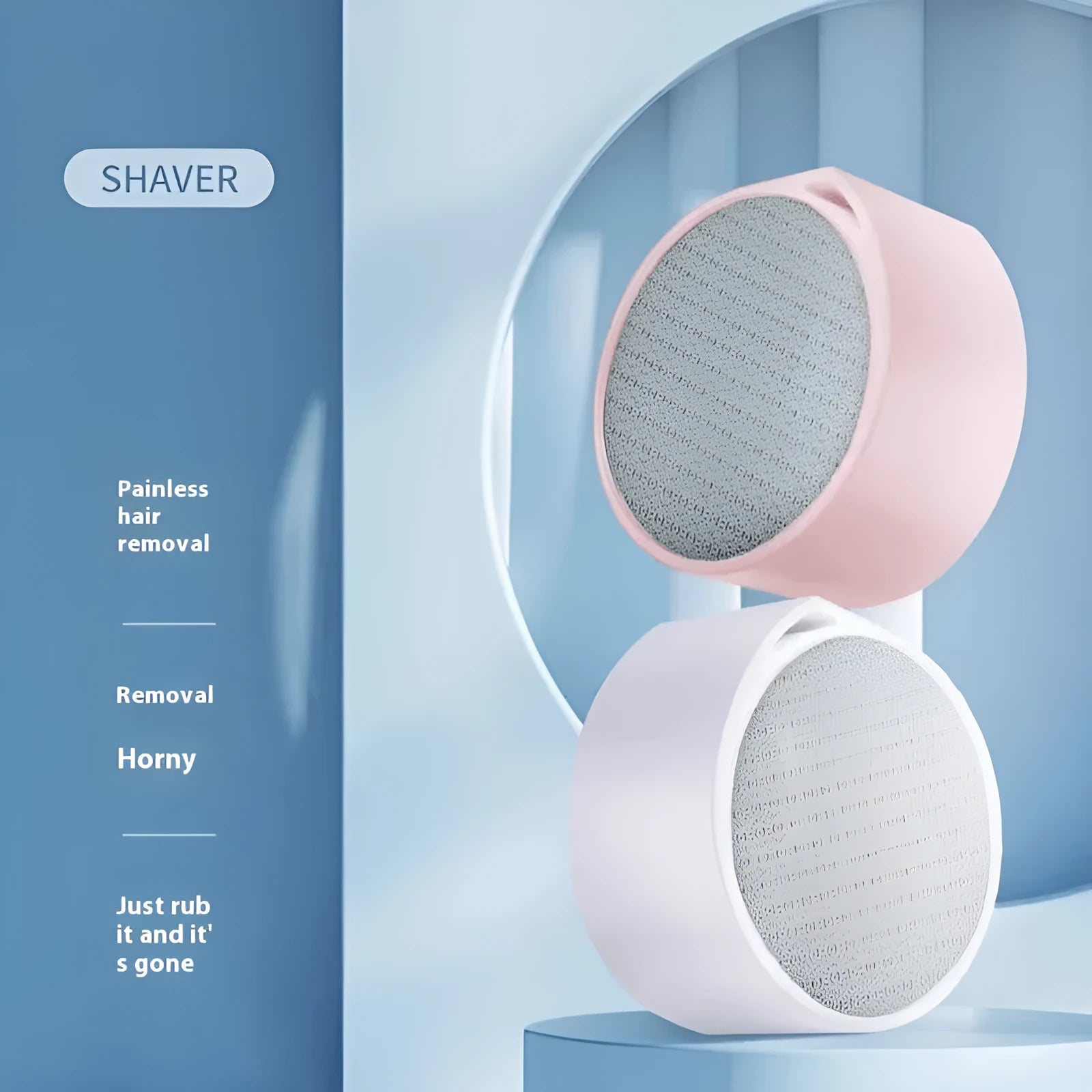 Nano glass epilator foot grinder device in 2-in-1 style colour for body hair removal