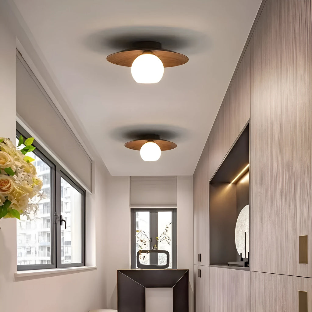 New Chinese style entrance ceiling lamp with 5W bulb, 220V supply and choice of four shade finishes