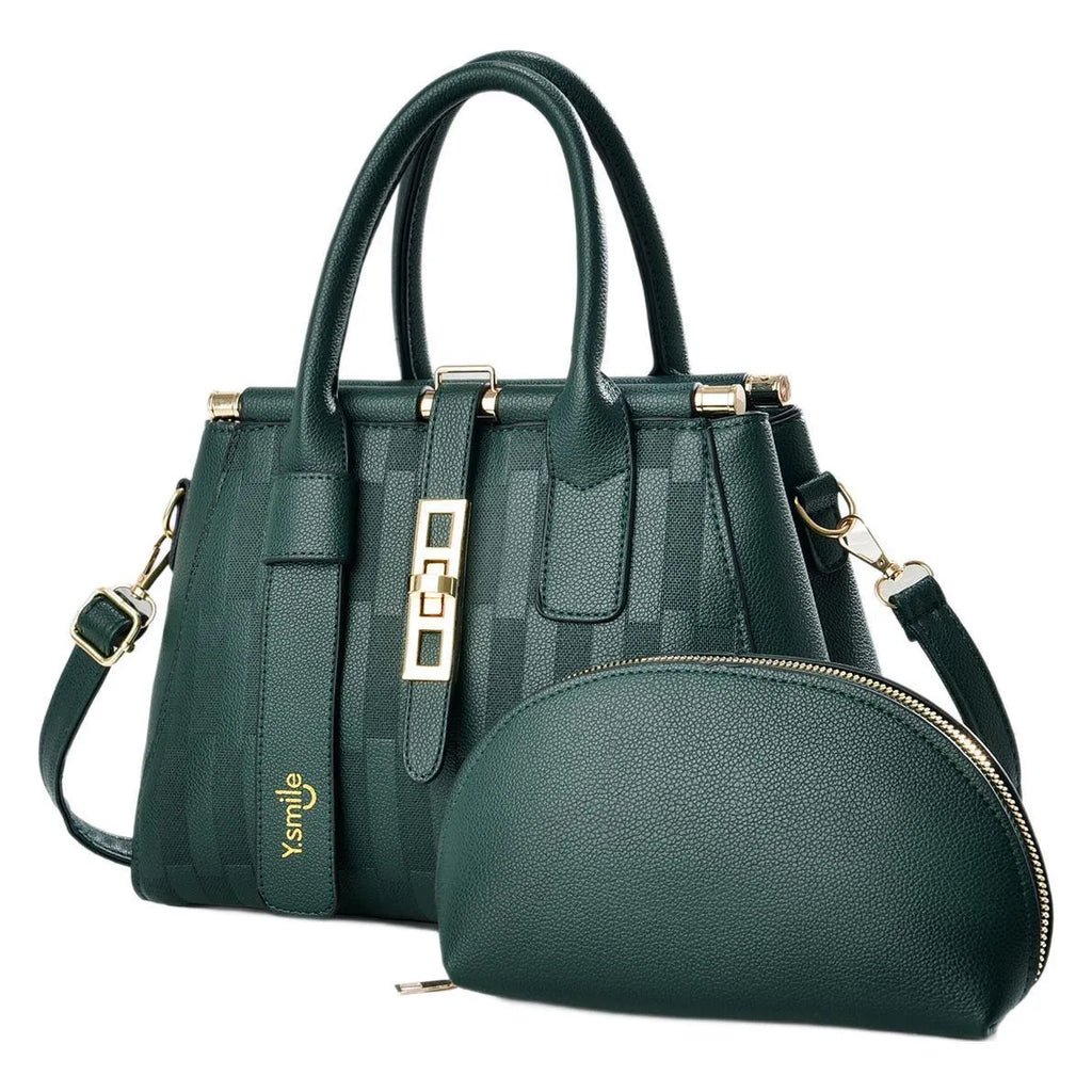 Round black PU crossbody shoulder bag with a polyester lining, shown with dimensions 28x13x20cm