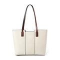 Women's black genuine leather commuter bag with multiple internal compartments in horizontal square shape