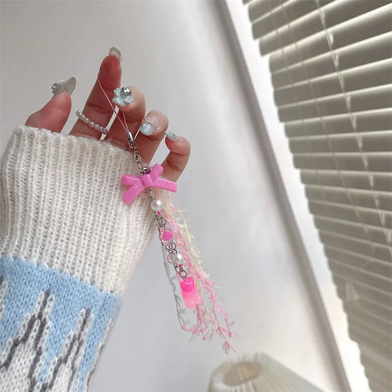 Double-layer TPU phone case with love fireworks print and feather yarn texture for iPhone