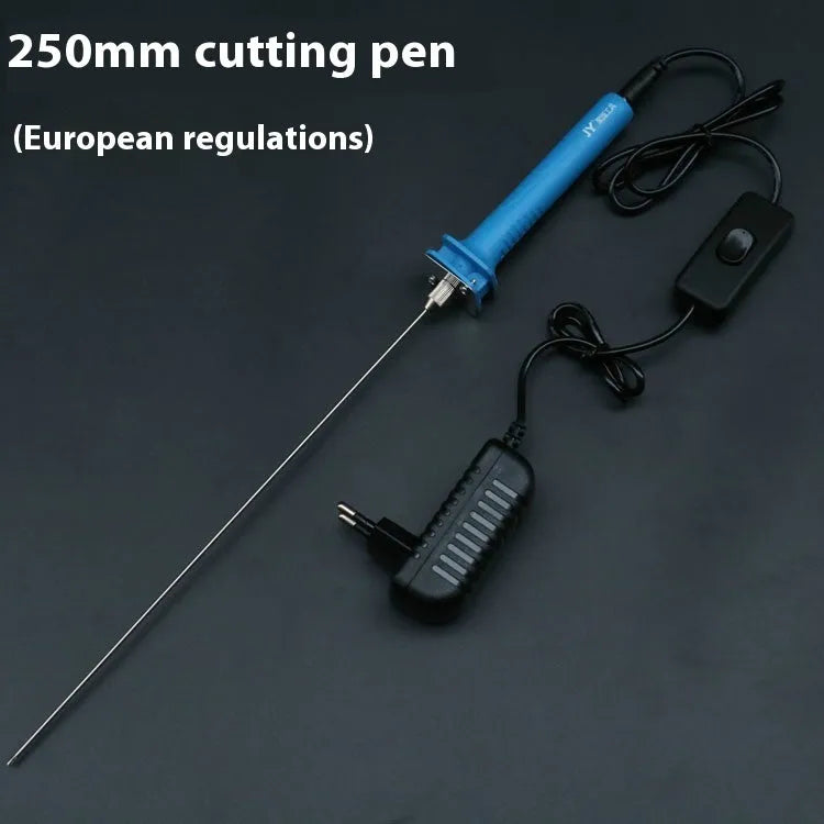 Blue plastic handle electric heating cutter pen for foam polystyrene cutting with power adapter