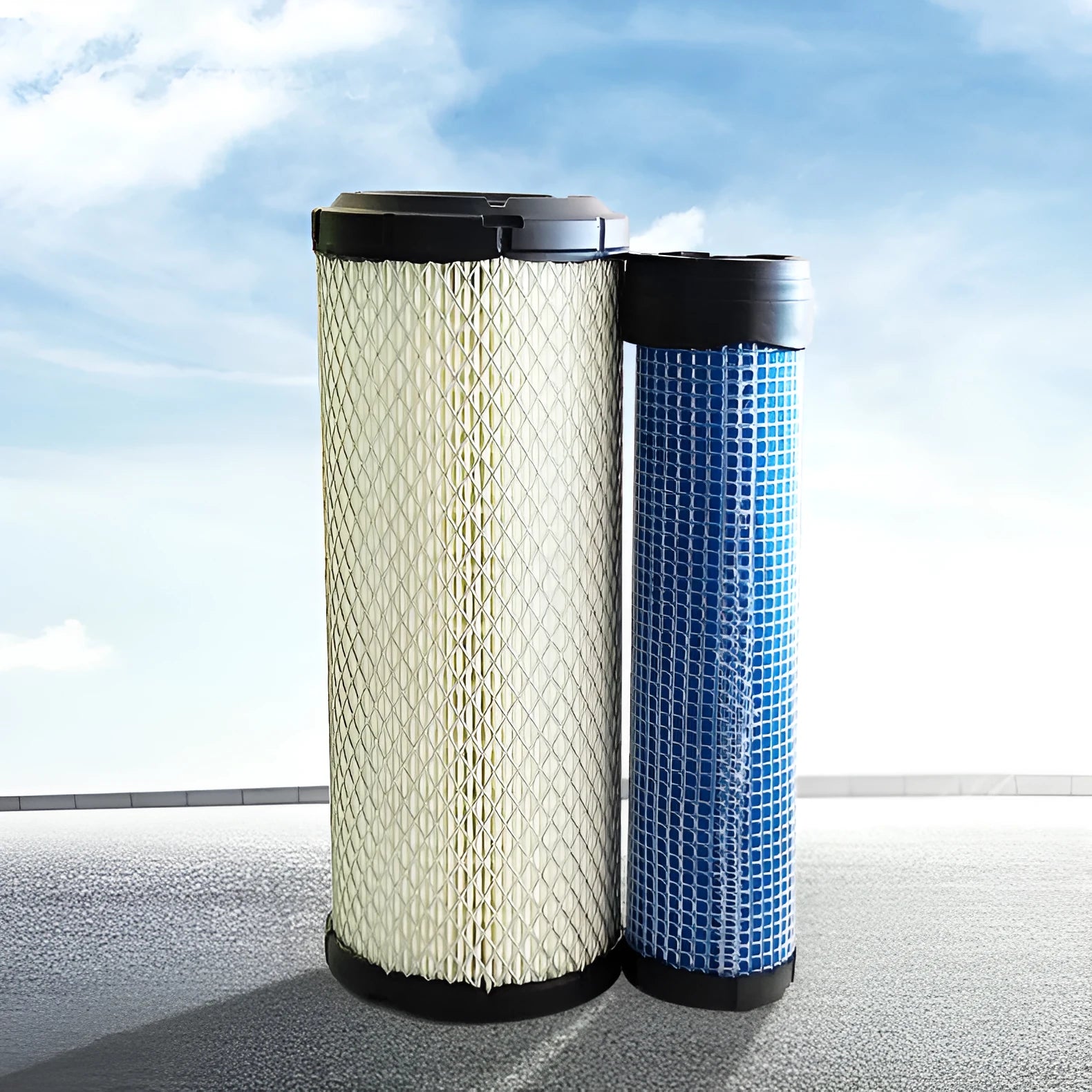 Donaldson engine air filter with wood pulp filter paper measuring 274cm height