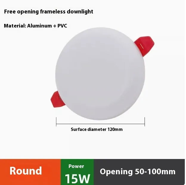 Ultra-thin aluminium LED panel ceiling light with adjustable mounting holes in circle and square shape options