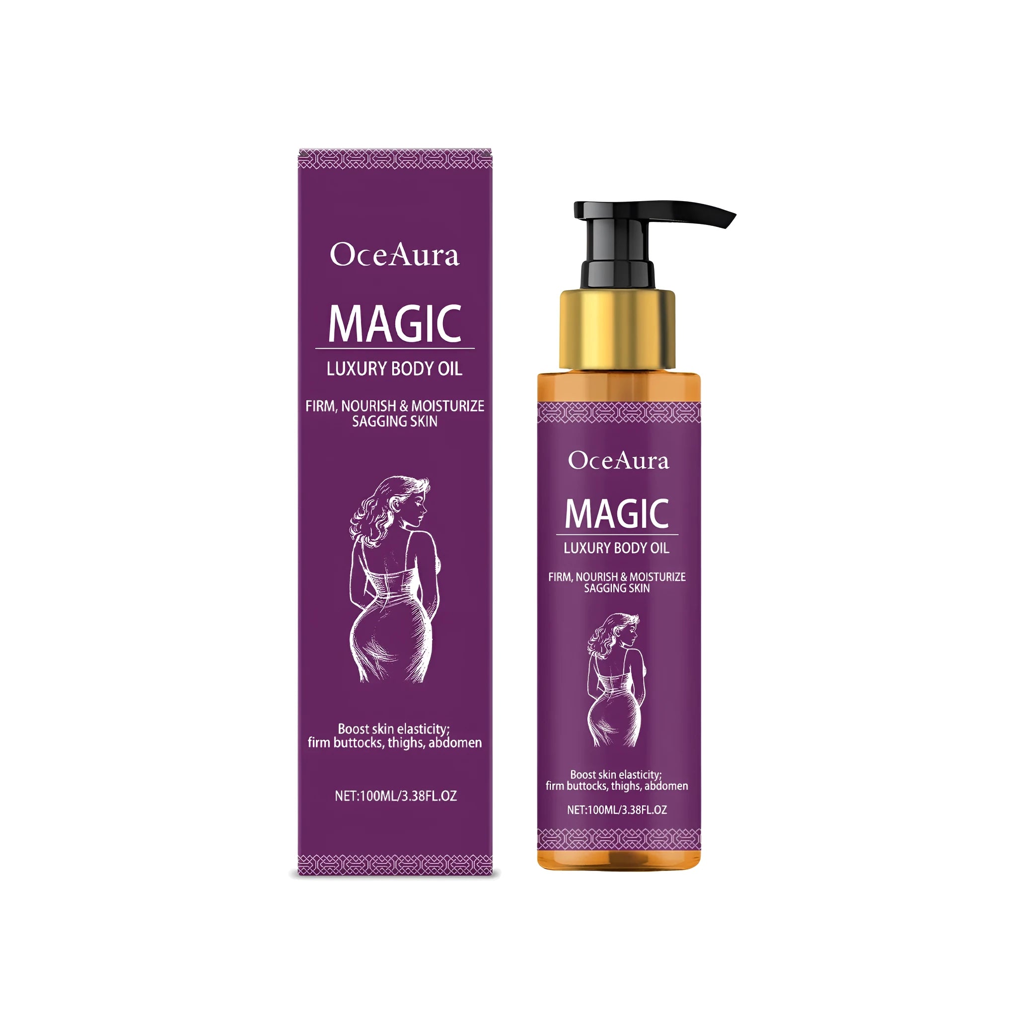 100ml bottle of luxury body oil with sweet almond and lavender oils